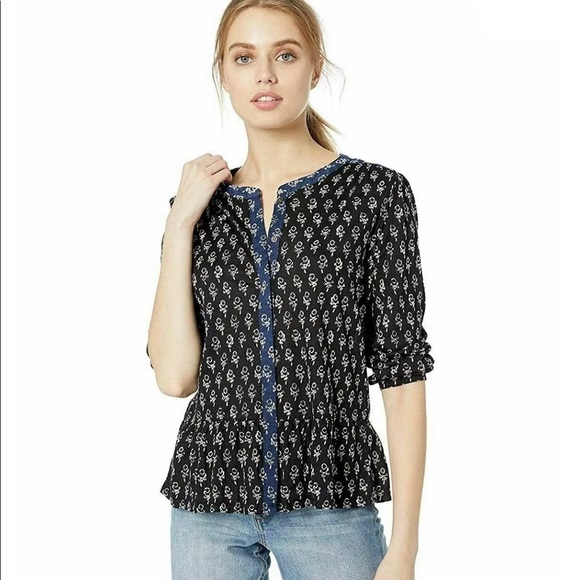 Lucky Brand Peasant Top - Picture 1 of 9